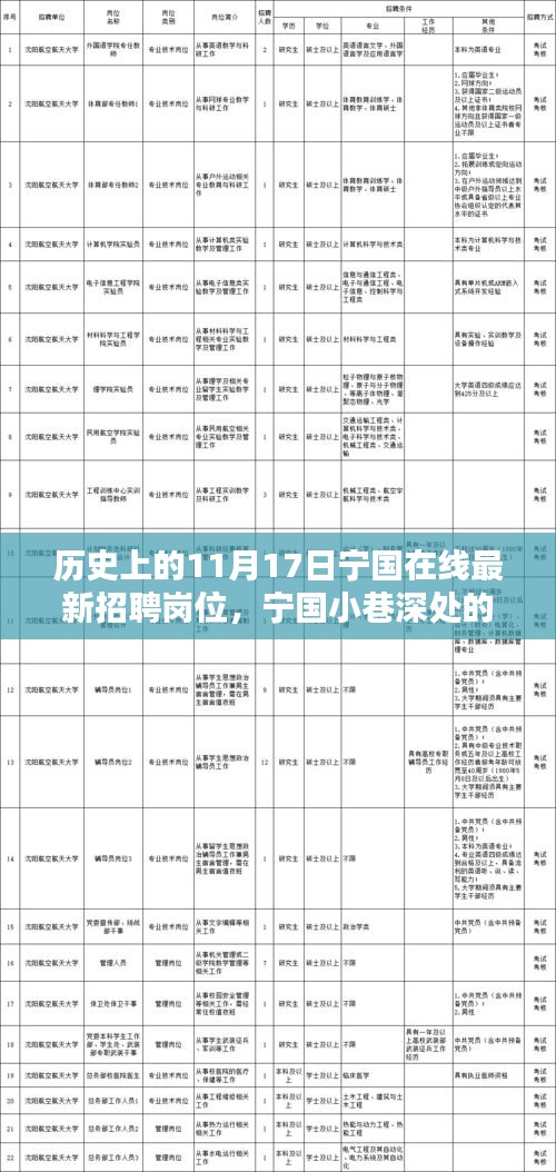 探寻宁国宝藏店，揭秘历史日期下的最新就业岗位秘密（11月17日）