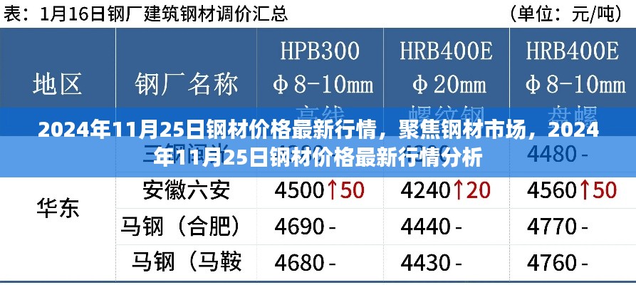 聚焦钢材市场，2024年11月25日钢材价格最新行情深度解析