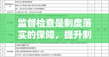 监督检查是制度落实的保障，提升制度执行力之关键