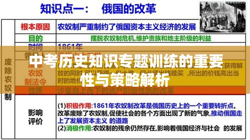 中考历史知识专题训练的重要性与策略解析